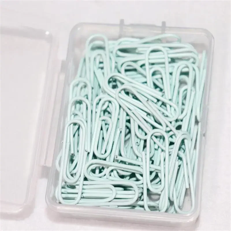 กล่องกระดาษสีคลิปคลิปโลหะ Memo คลิปบุ๊คมาร์คเครื่องเขียนอุปกรณ์สํานักงานโรงเรียนความยาว 18 มม./50 มม