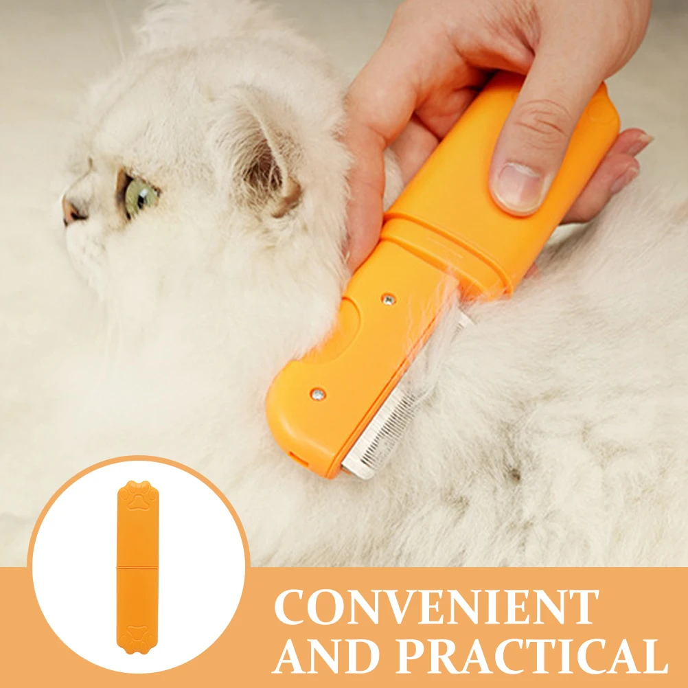 

Pet Comb Pet Hair Brush For Dogs Dog Cat Grooming ange Color Deshedding Brush Dematting Tool Hair Removal ABS Material Soft