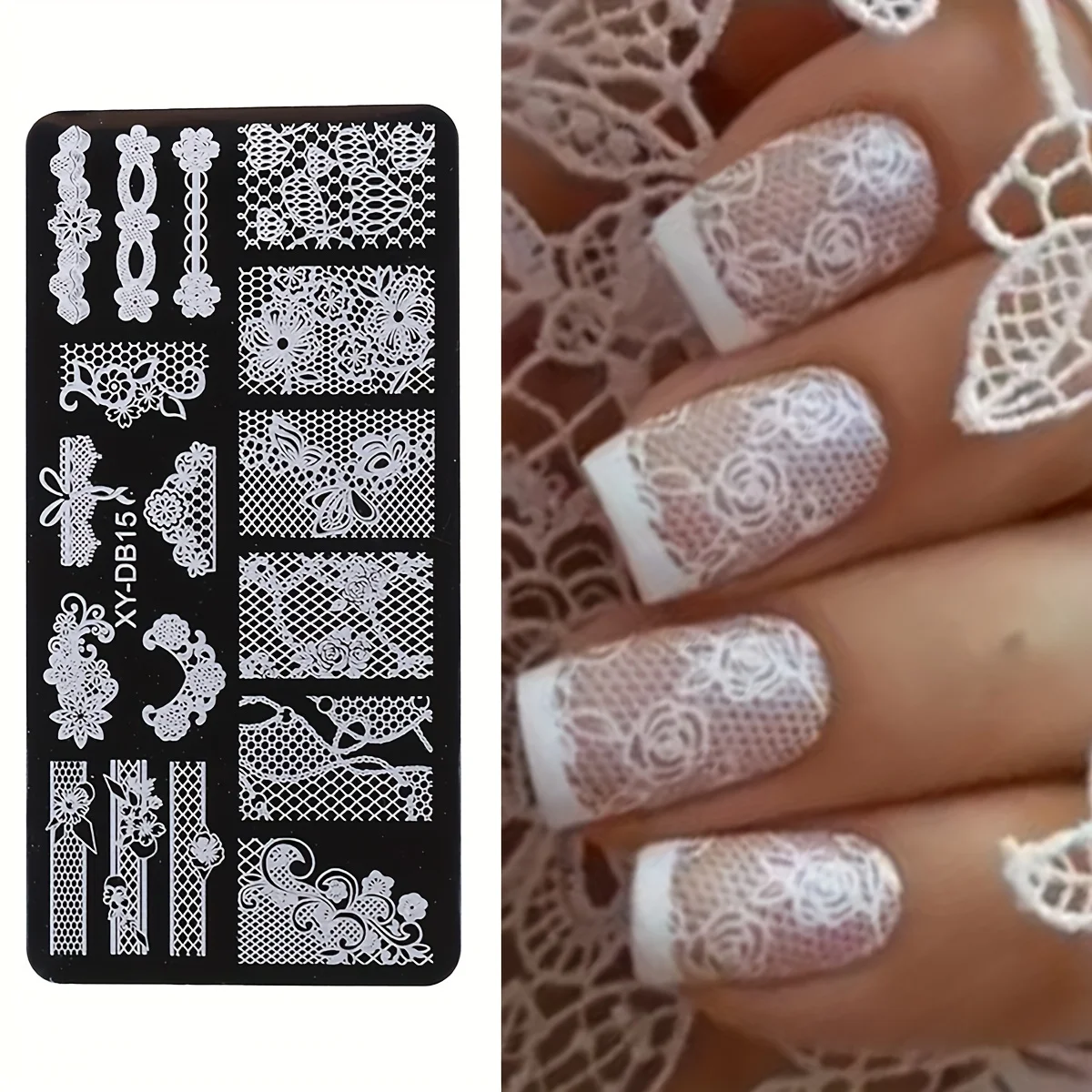 Lace Flower Nail Art Stamping Plate Vibrant Floral Love Moon Star Image Stainless Steel Stencil Template Y2K Trend Manicure Tool