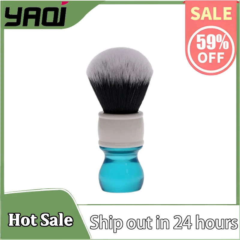 

YAQI 24mm Aqua Tuxedo Synthetic Hair Shaving Brush - Professional Wet Shaving Travel Beard Care tool