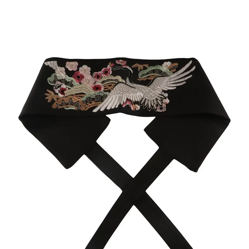 شخصية كرين Hanfu Cummerbunds زهرة مشد حزام عريض كيمونو حزام التعادل التفاف المرأة حزام فستان حزام #4