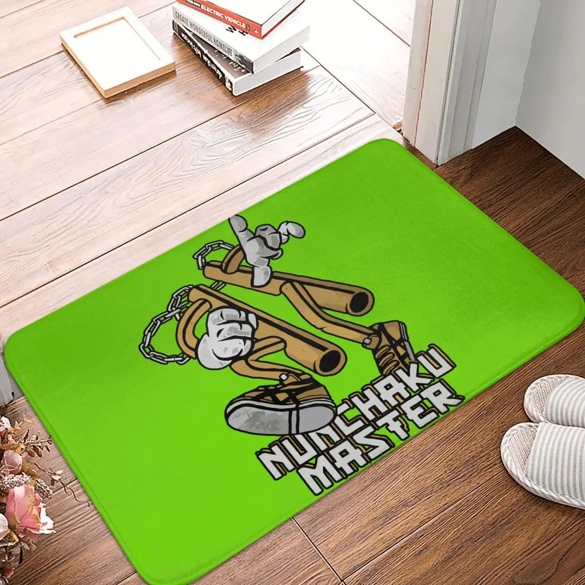 Cartoon Nunchaku Front Door Mat Anti-Slip Outdoor Quick Dry Doormat Floor Bathroom Entrance Rug Carpet