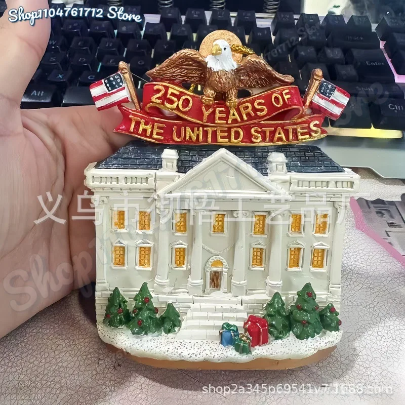 

New 3D US 250th Anniversary Ornament, 2D Acrylic 250 Years of The United States Commemorative Hanging Decor for Christmas Tree