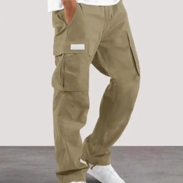 

Men's Casual Pants Multi-ket Long Trousers High Waist Straight Leg Casual Faion Neutral G Other Material 00%