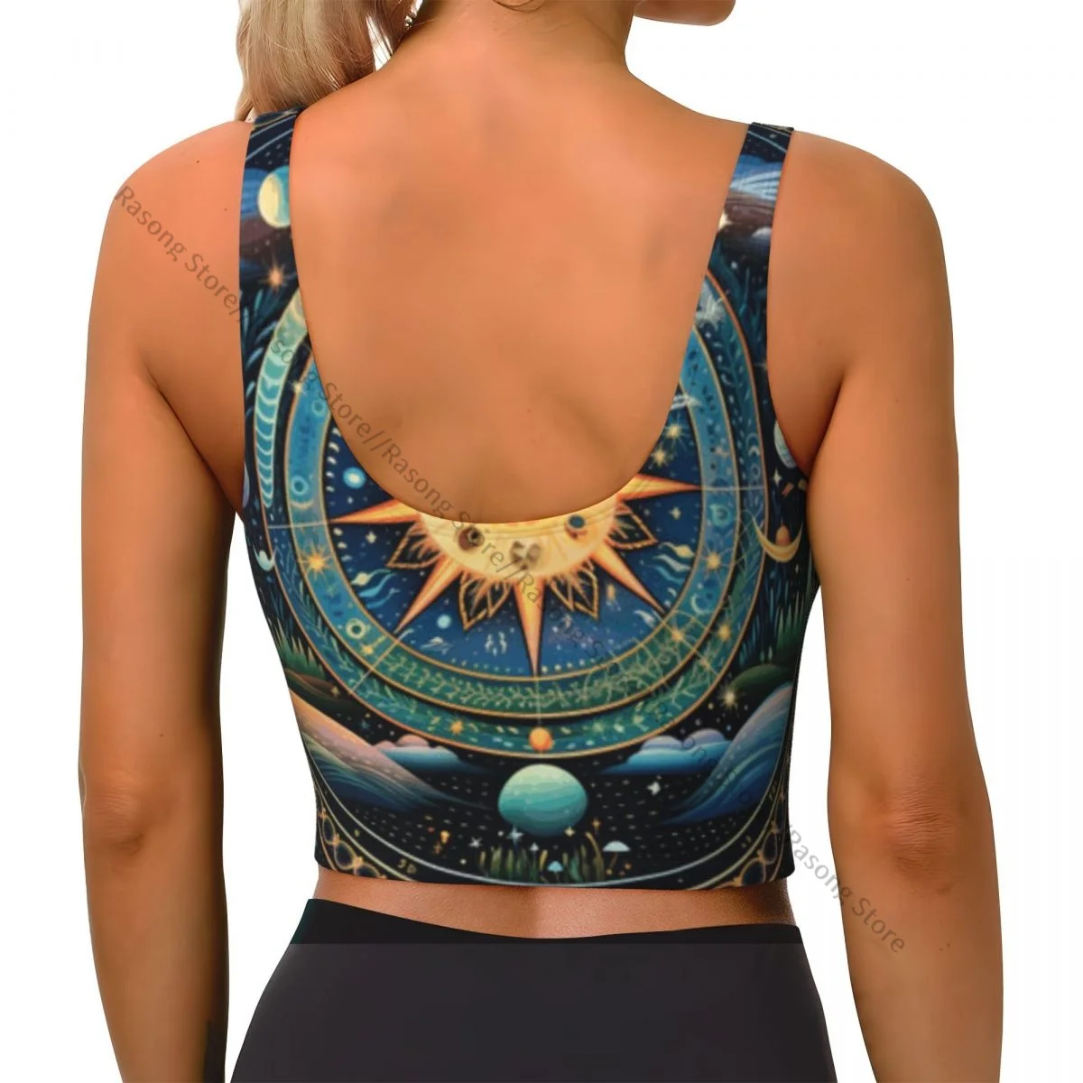Yoga Vest Women Gym Sports Crop Tops Enchanting World Of Celestial Secrets Streetwear Workout Breathable Tank Top Female