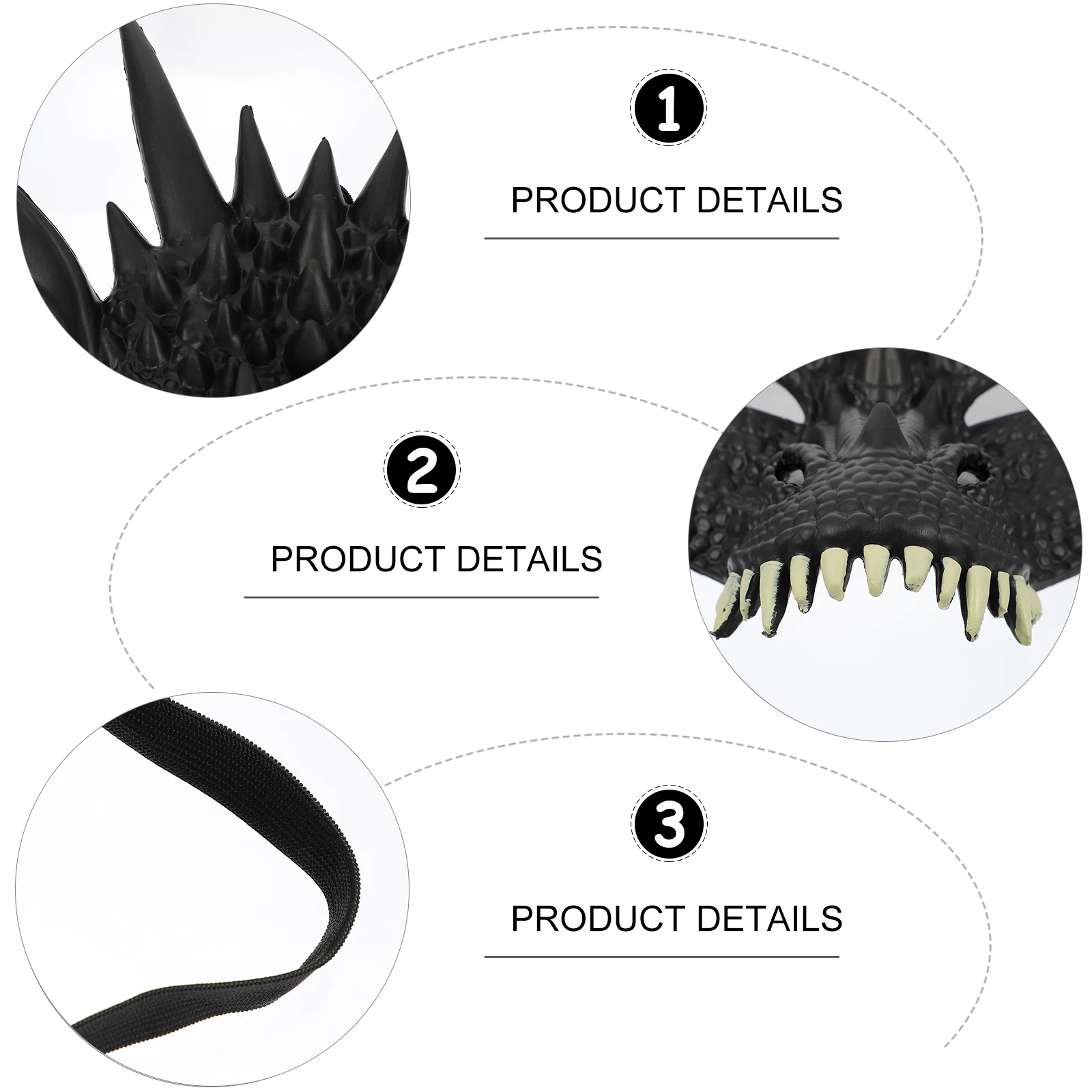 

2 Pcs Dragon Head Mask Halloween Costumes for Adults Cosplay Animal Party Pu Foam Scary Props Child Headgear