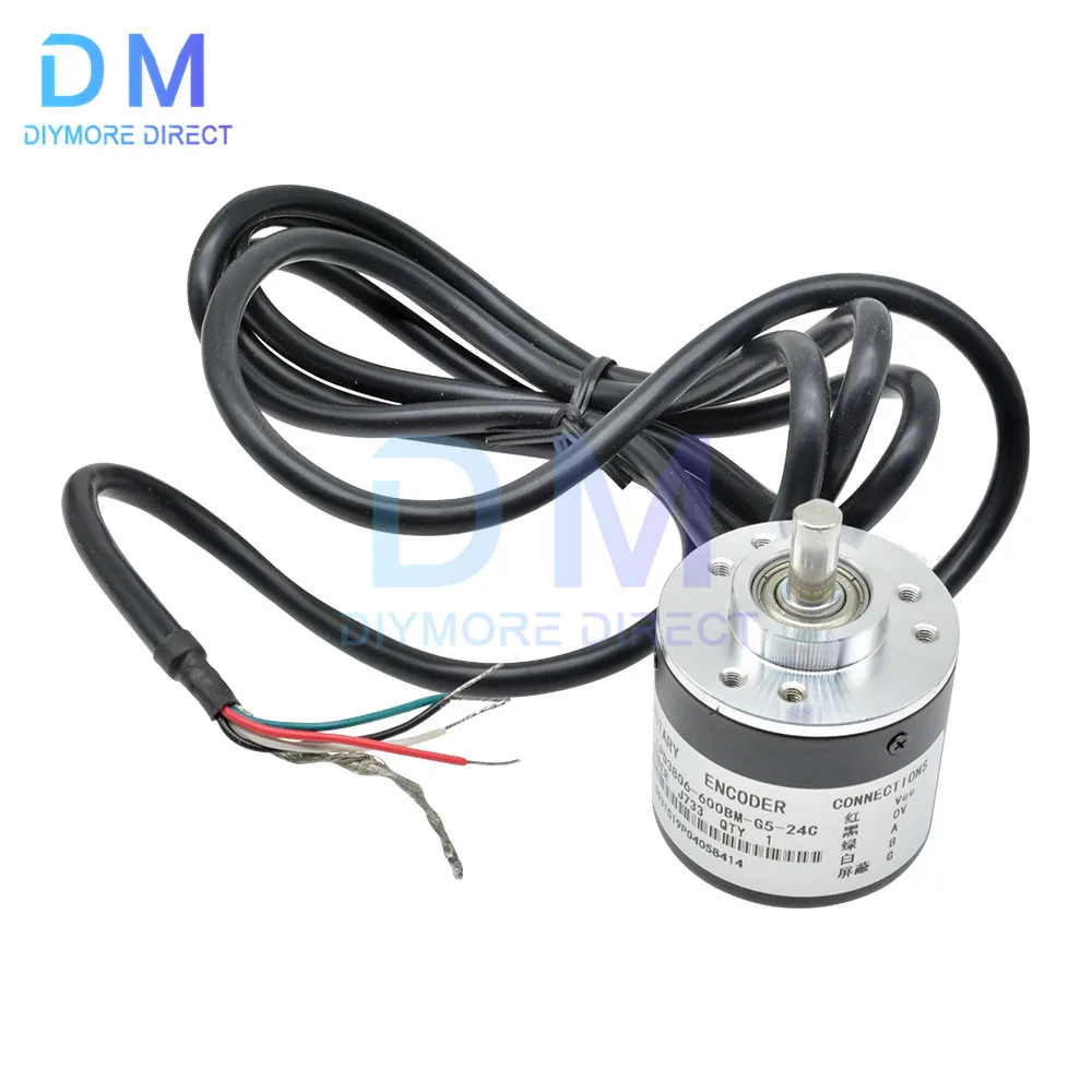 DC 5-24V 360/600 P / R Photoelectric Incremental Rotary Encoder AB Two Phases 6mm Shaft