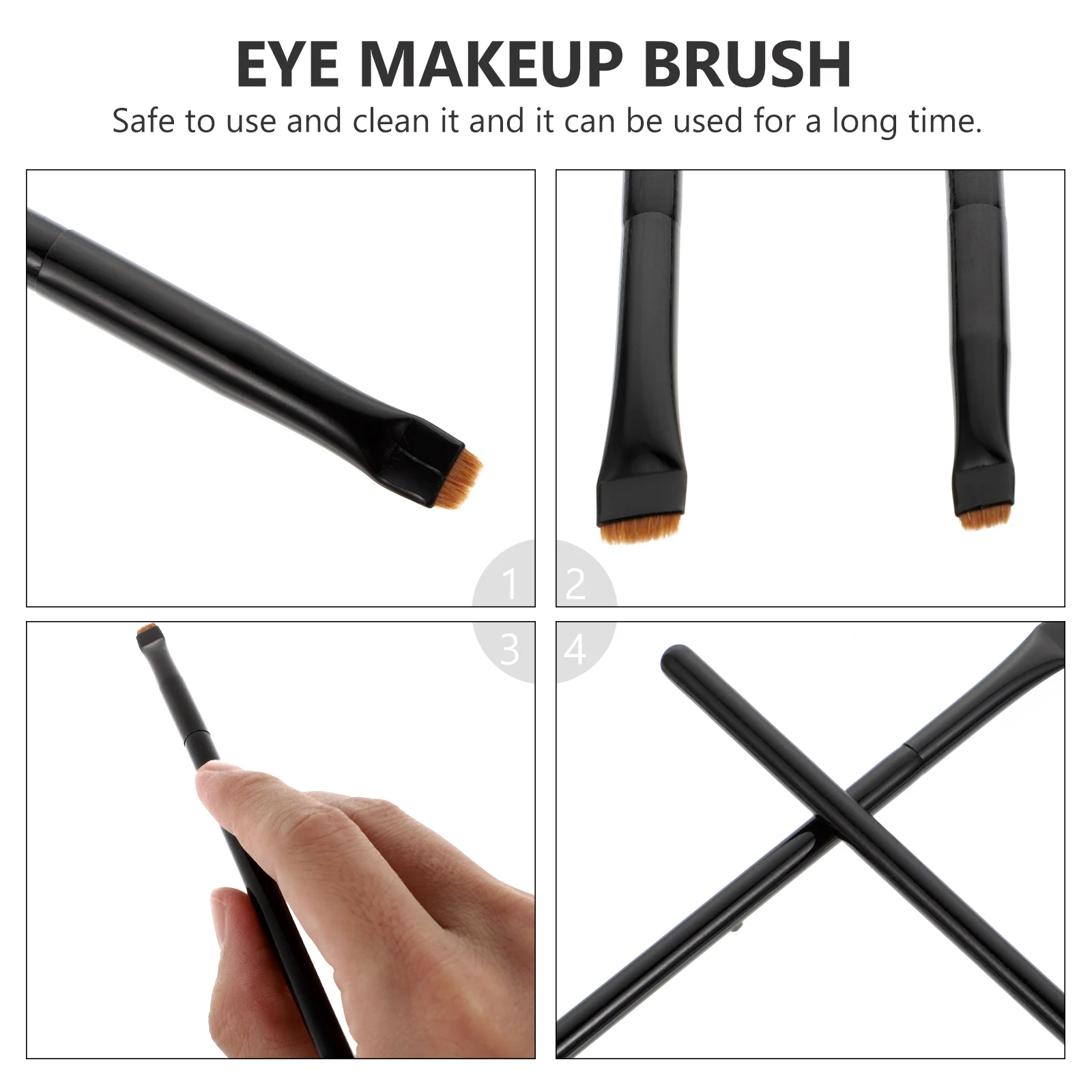 

3PCS Eyeliner Brush Set Soft Yellow Wolf Hair Wooden H Makeup Brushes Tools Long Lasting Daily Use Professional