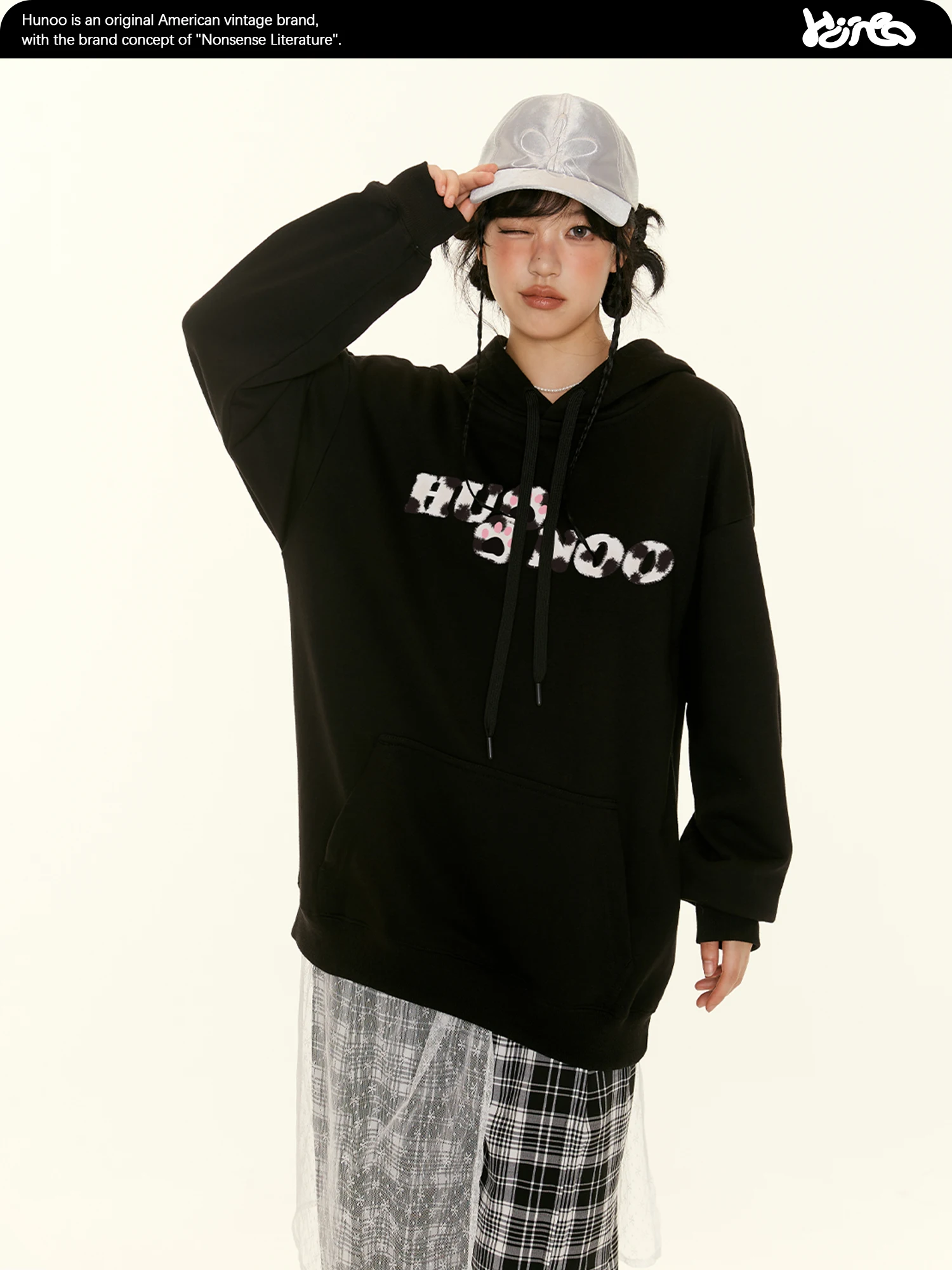 

Ho American Sle Fce Lined Hooded Sweatirt Women's Cute Retro Letter Print Overhead irt Cotton Polyester Blend Lon...