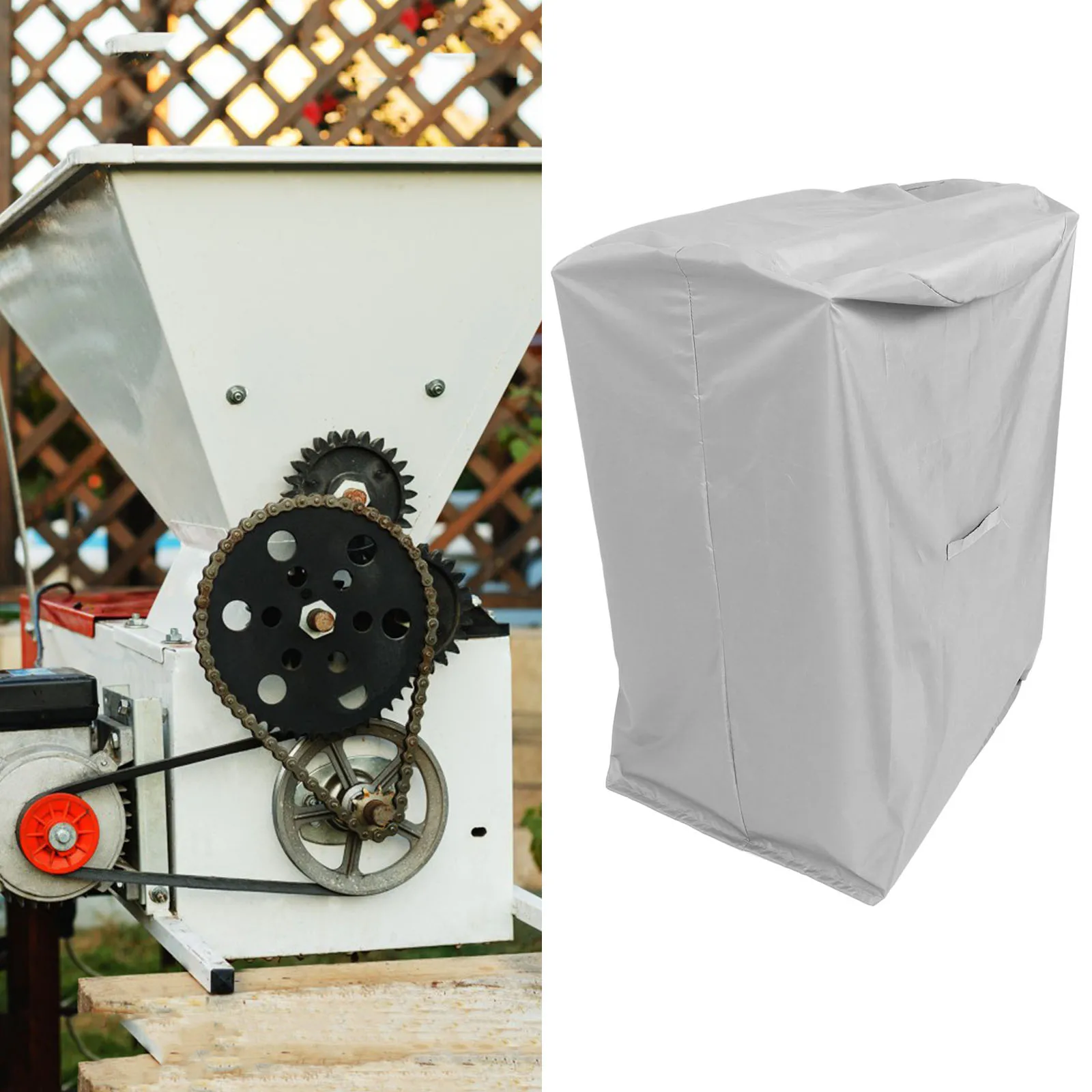 

Chipper Cover Wood Cutting Machine Durable Chipper Cover For Leaves Oxford Fabric Weatherproof Outdoor Garden Trimmer Guard Grey