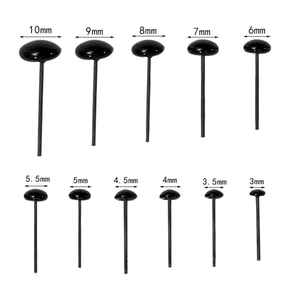 200 زوجًا من عيون الحيوانات عيون بلاستيكية سوداء ممتازة 4 مم لنماذج فنية ذاتية الصنع مظهر حيوي للإبداع الحرفي و