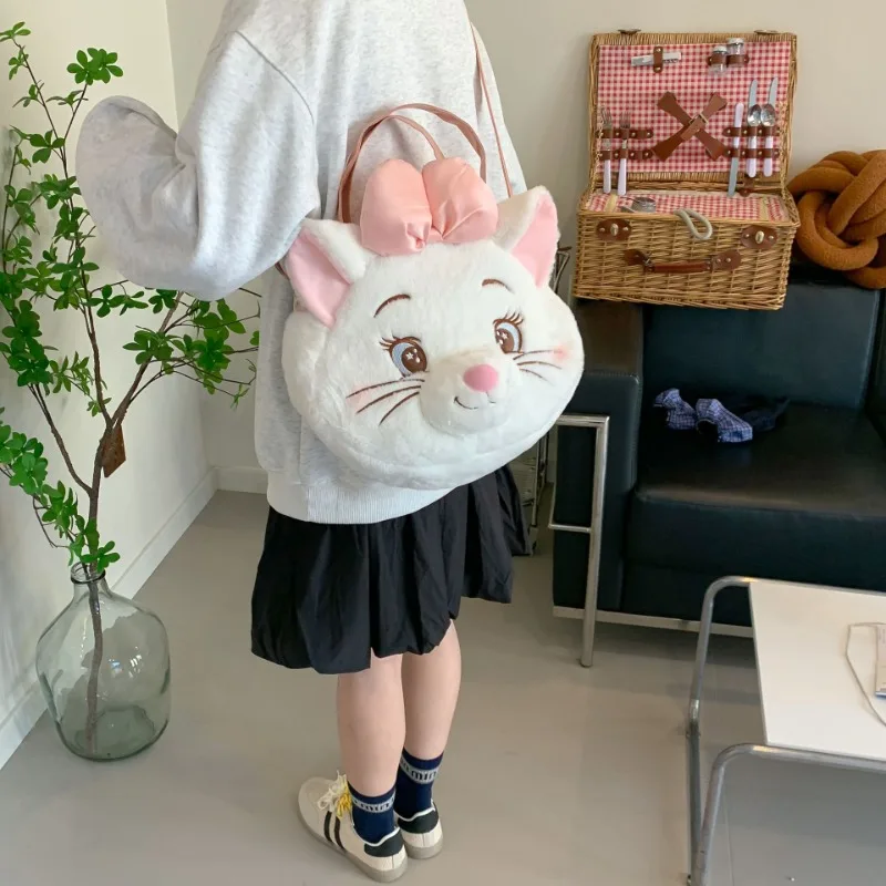 2025 ديزني جديد لطيف ماري كات أفخم سعة كبيرة حقيبة كروسبودي فتاة حلوة القلب متعددة الأغراض الكرتون على ظهره #4