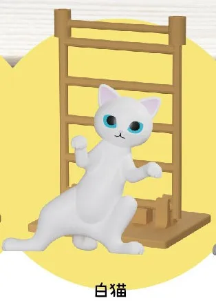Kawaii اليابان Gashapon لعبة الكبسولات تمثال لطيف القط سلم أنيمي الشكل نموذج مصغر إكسسوارات دمي