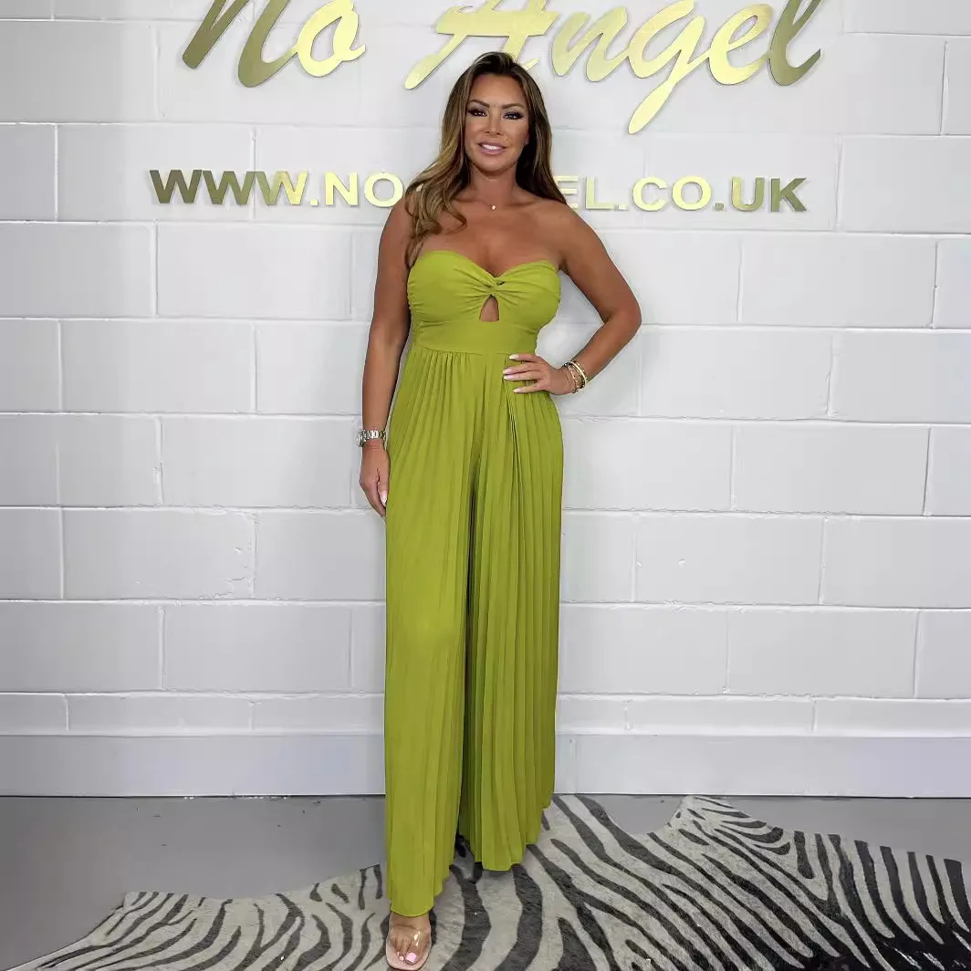 الربيع والصيف جديد أنبوب الأعلى بلون مطوي بذلة أكمام نيسيي المرأة الساخن بيع