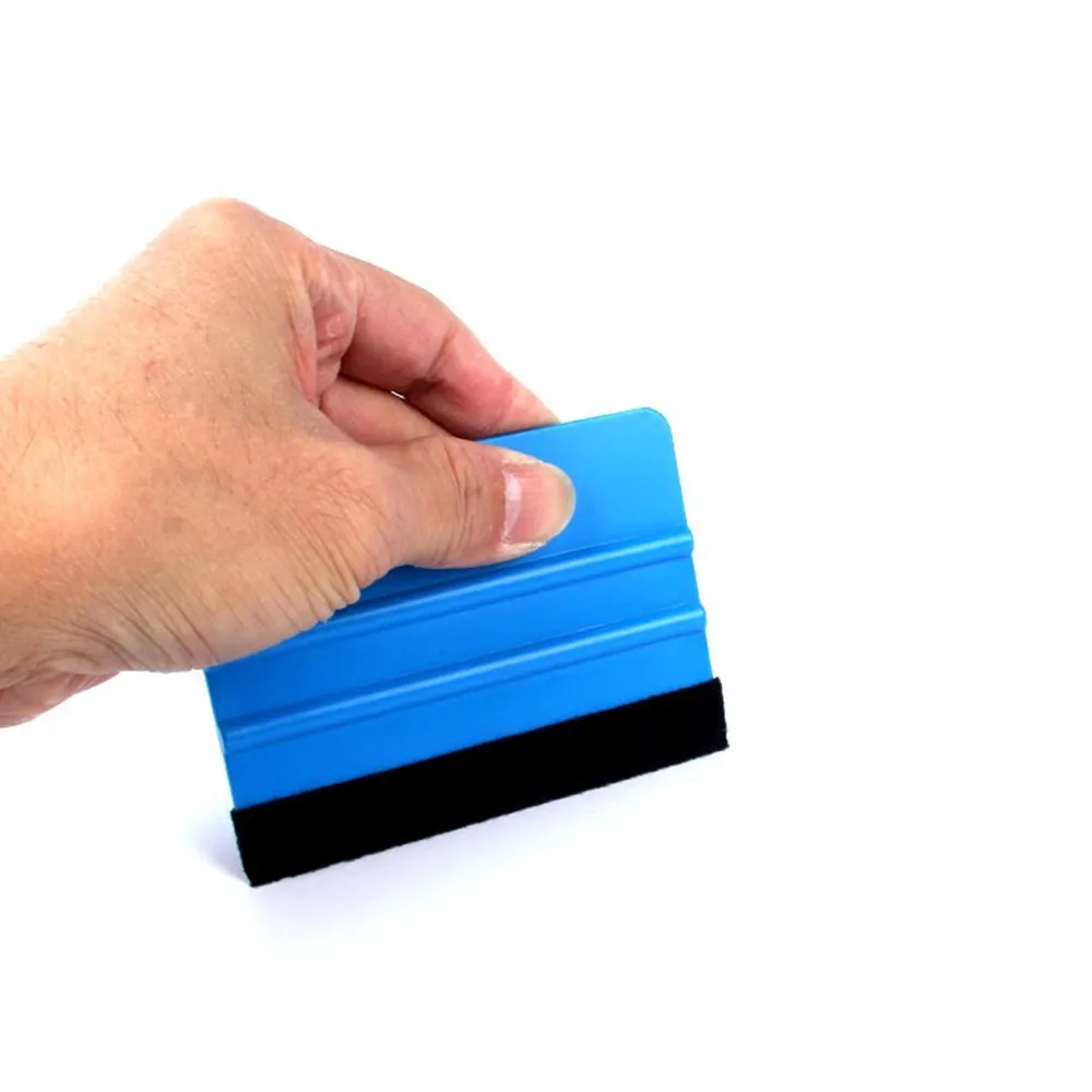 1Pcs car acessories Auto Styling Vinyl Fiber Window Ice Remover Cleaning Wash Car Scraper With Felt Squeegee Tool Film Wrapping
