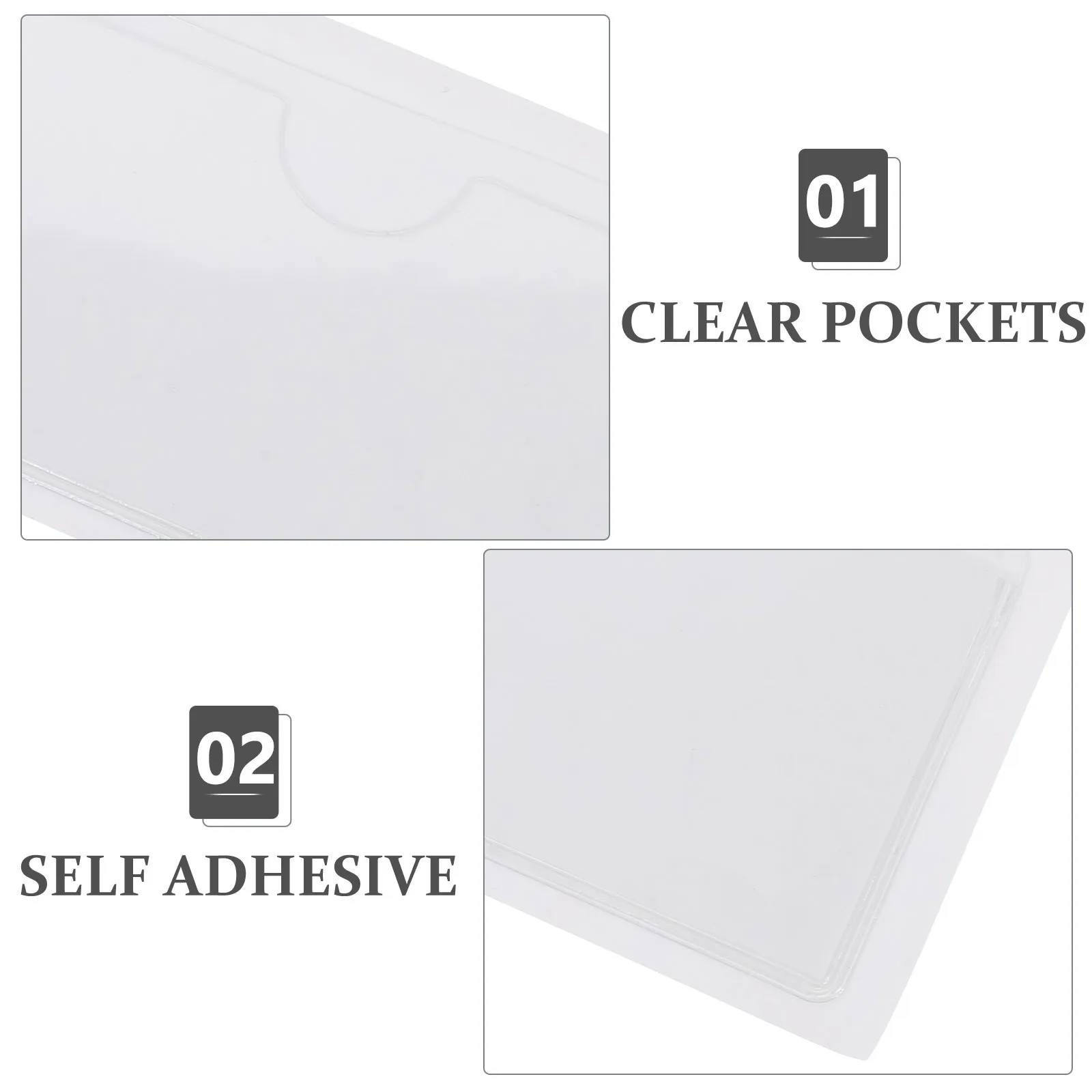 

100 шт. прозрачные клейкие держатели для карточек, самоклеящаяся карманная защита, многоразовая пластиковая этикетка для хранения