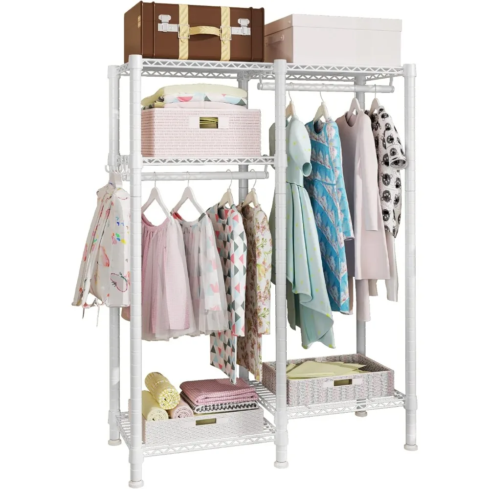 

Ulif F1 Garment Rack Kids,Baby,Students,Children's Room,4Tiers Freestanding Portable Heavy Duty Closets,Small Metal Clothes Rack