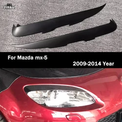 Carbon Fiber Car Headlights Eyebrows for Mazda mx-5 2009 - 2014 Fiber Glass Matt Black Primer Front Lamp Cover Eyelids MX 5