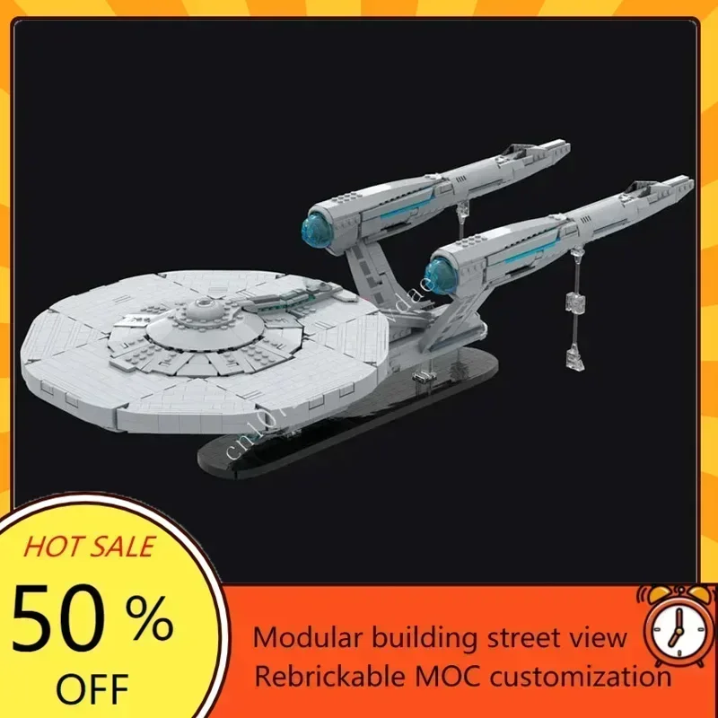

2328PCS USS EnterpriseSpace War Military Space War Military MOC Battleship Model DIY Assembly Architecture Puzzle Christmas Gift
