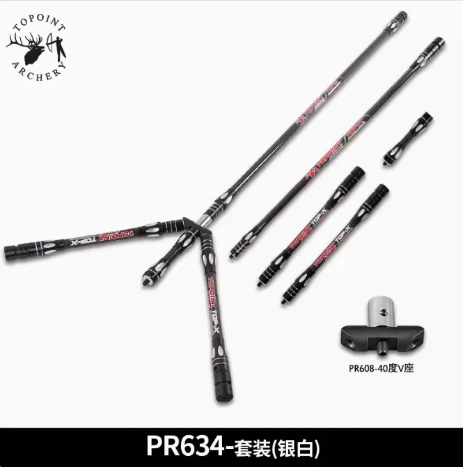 Topoint PR634 Balance Stabilisator Combo 30/15/4 Zoll + V-Bar für Compound Recurve Bogen Bogenschießen Shootin