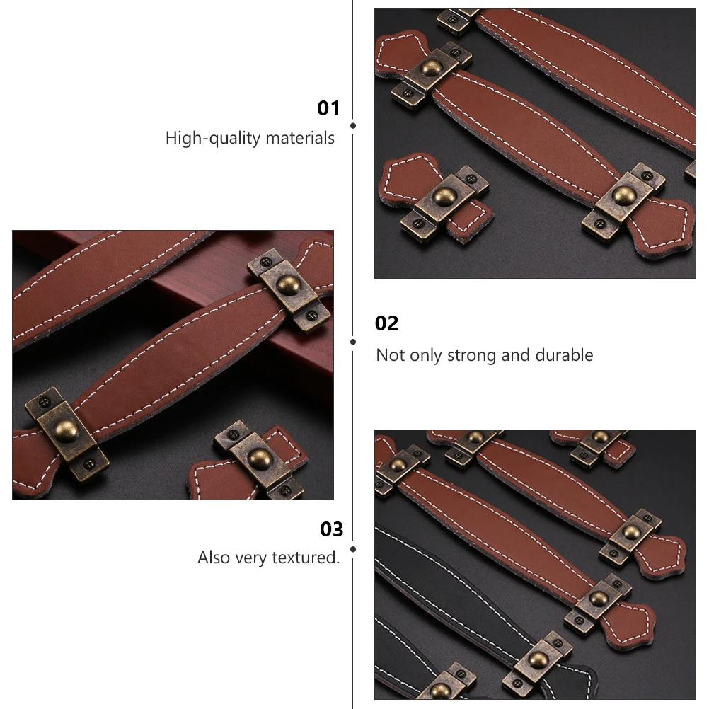 

3pcs PU Zinc Alloy Door Drawer Pulls Puller Pulls for Wardrobe Furniture Hardware Cabinets Knobs Drawer Knobs