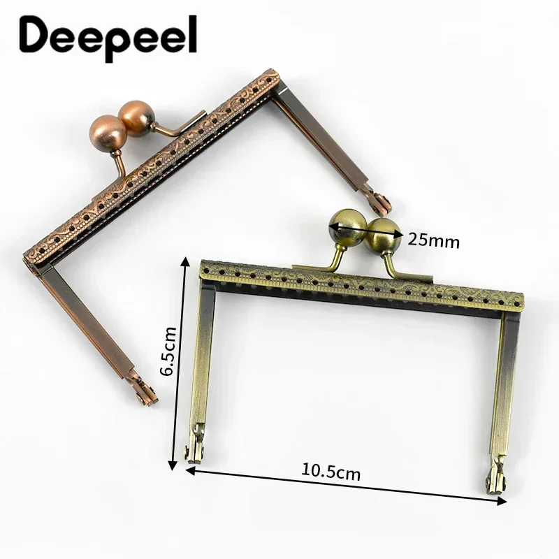 1/2/5/10Pcs Deepeel 10.5cm Metal Handle Kiss Clasp for Handbag Embossed Purse Frame Rectangle Pipe Clamps Buckle DIY Accessories