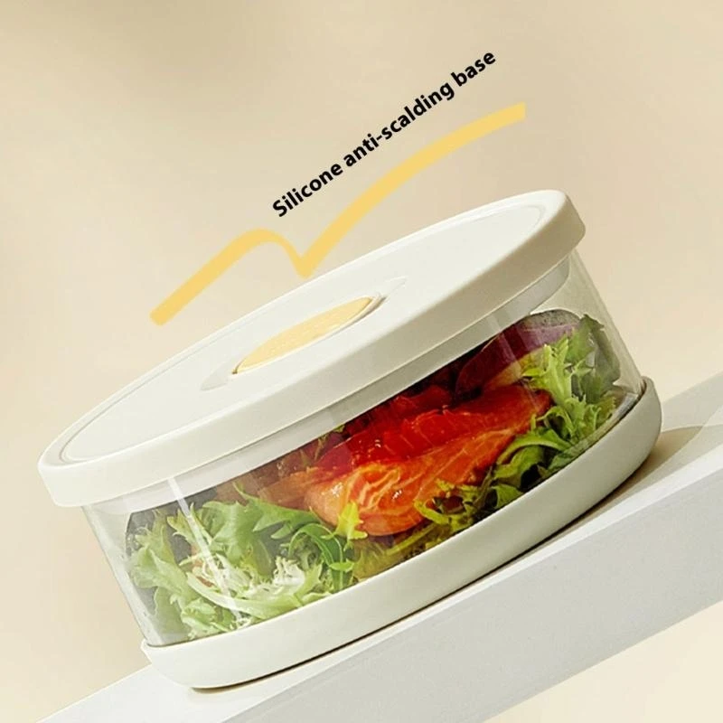 Glass Storage With Lid Microwave Safe Lunch Box For Office School Commutes best sale view 3
