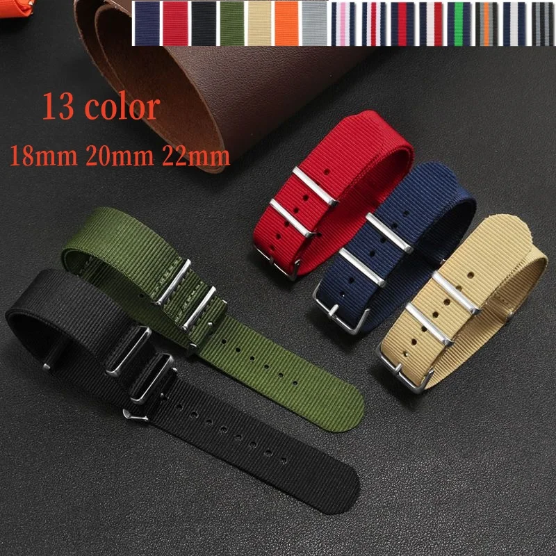 Bracelet de montre en toile de nylon Nato 18 20 22mm pour Seiko, bracelet de sport militaire pour Omega, bracelet universel tressé pour Huawei, pour DW