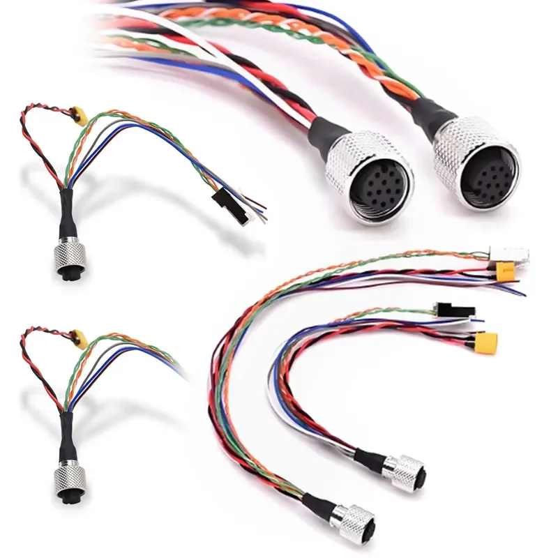 Cabo de Radar M12 para XT30 Mid360, Conector de Aviação, Cabo de Dados para Conexão Livox HORIZON/Avai 1 a 3, Fios de Alimentação Avai