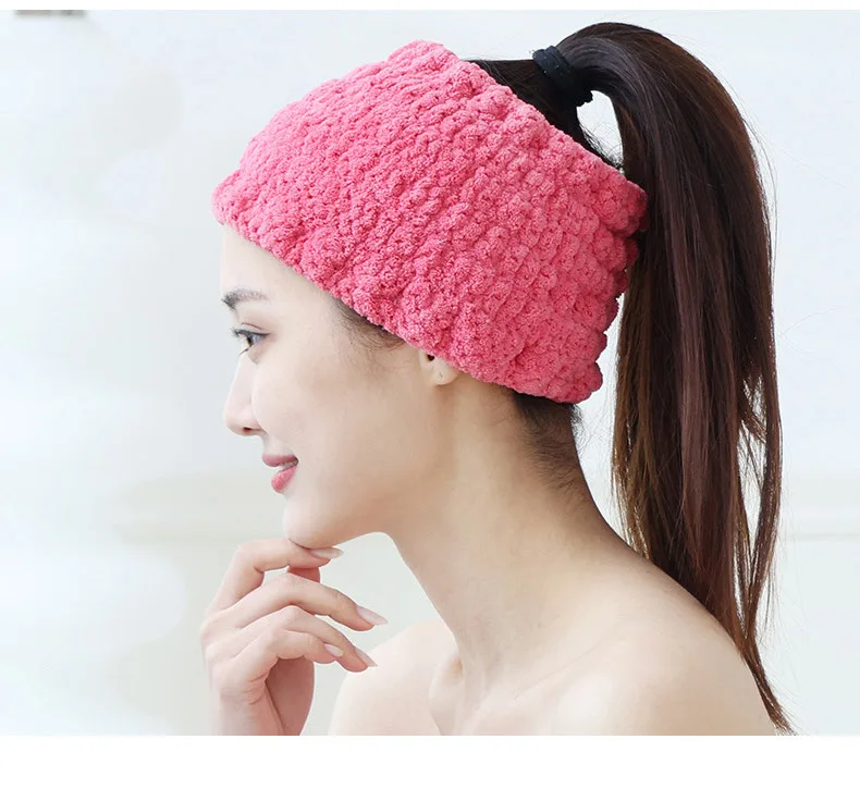 Wide Headband for Face Washing Women Plush Headband Face Wash Hair Band Soft Towel Hair Wrap Accessory for Makeup