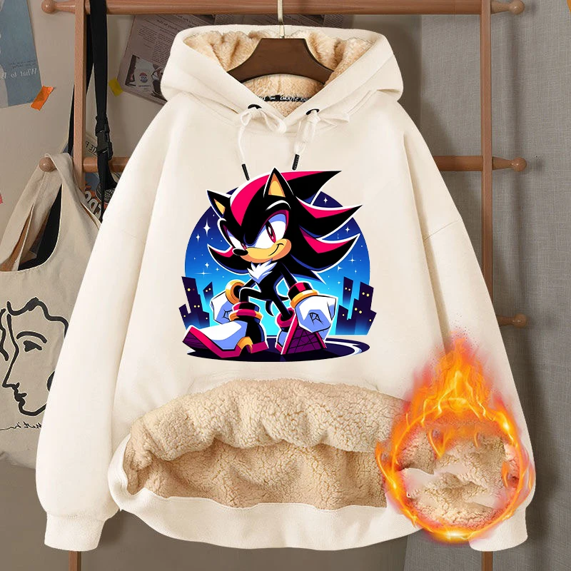 

Sonics Adult Pullover Hoodies Women's Fashion Cartoon Warm Sweatshirt Men Trendy Cool Fleece Jackets Homewear Top Christmas Gift