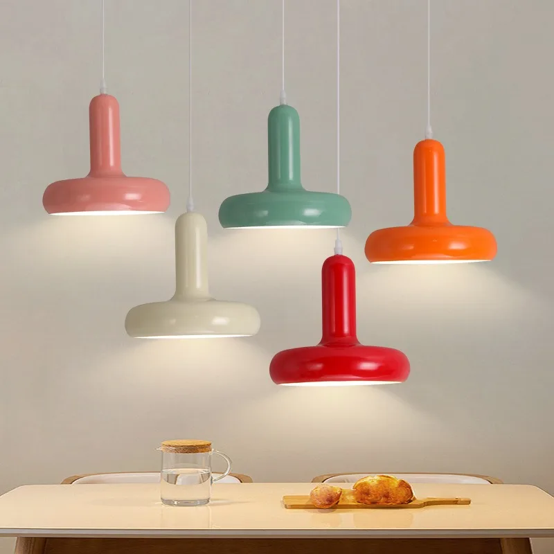 

Modern Simple Cream Wind Lamps Creative Personality Art Bedroom Bedside Chandelier Nordic Multi-color Mushroom Pendant Lights