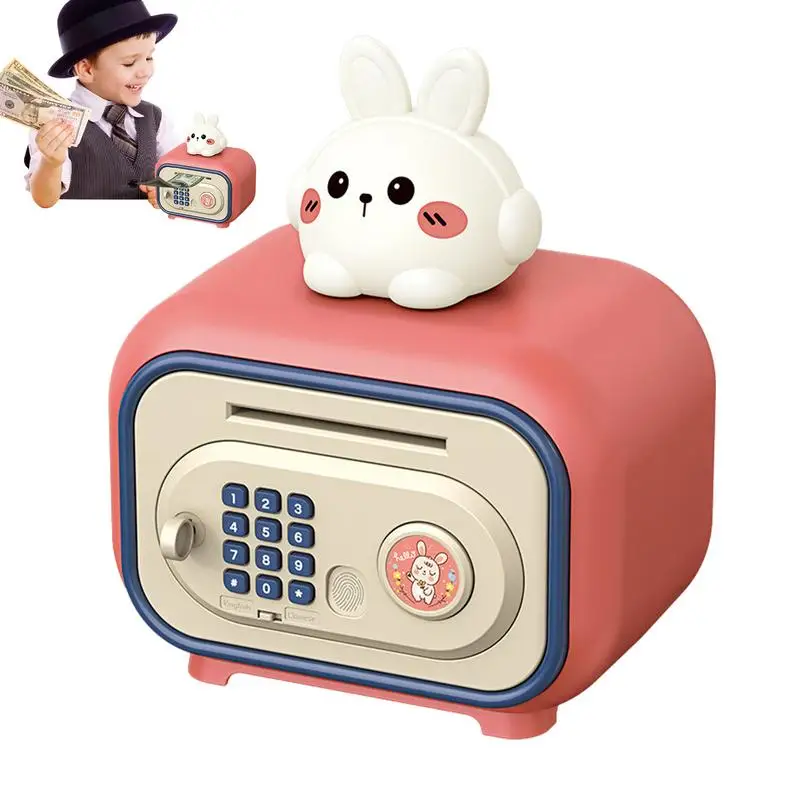 Money Saving Box With Password ATM Electronic Coin Cash Box Safe Money Jar With Password And Fingerprint Unlocking Simulation