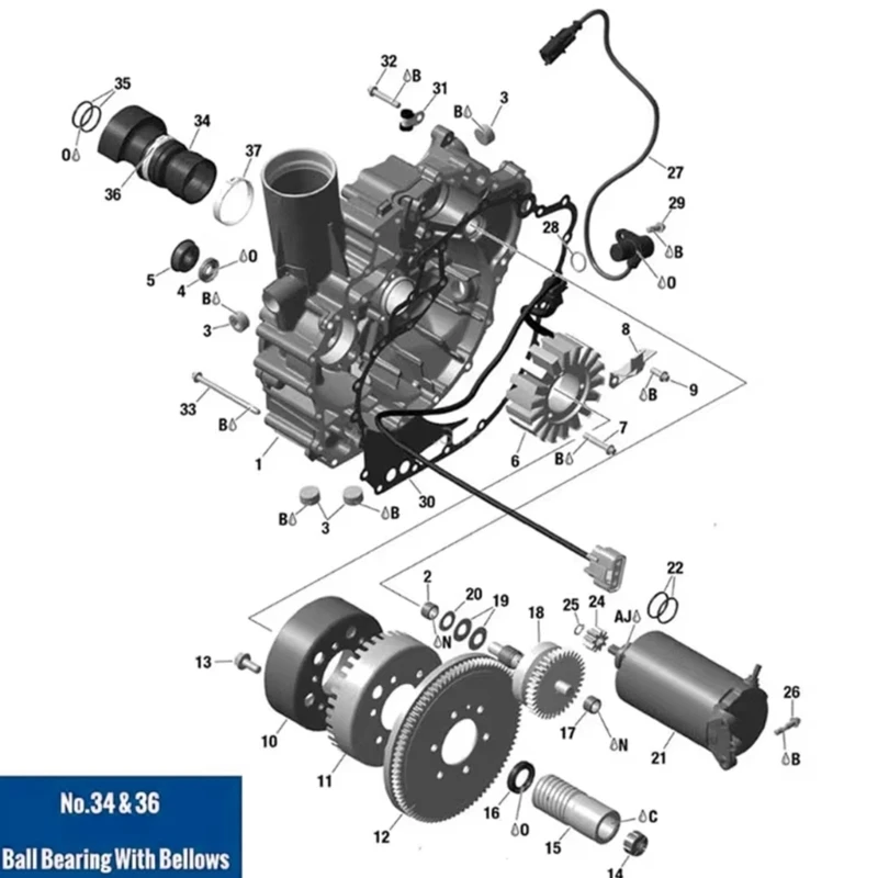 Replacement Accessrories Shaft Boot Bellow & Bearing 420832648 for 4-Tec RXP WAKE 130 155 215 255 Drop Shipping