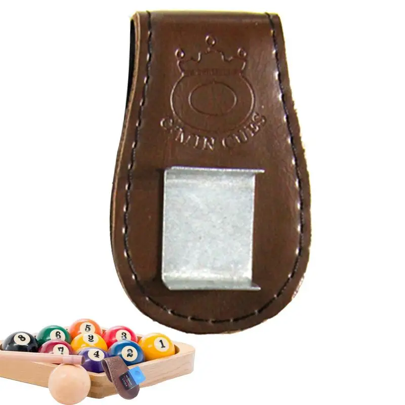 Magnetic Chalk Bag Leather Chalk Holder For Billiards Cue Magnetic Belt Clip Compact And Delicate Stitching Billiard Accessories