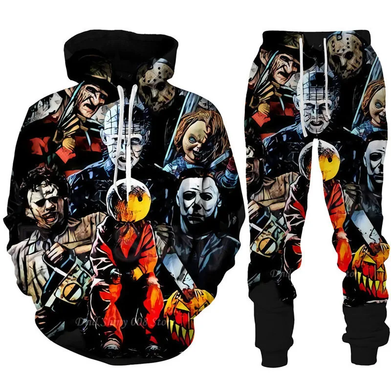 Horror Movie Michael Myers 3d Printed Hoodie+Pants Sweatpants Male Tracksuit Set Fashion Suit Autumn Winter Casual Sweatshirts