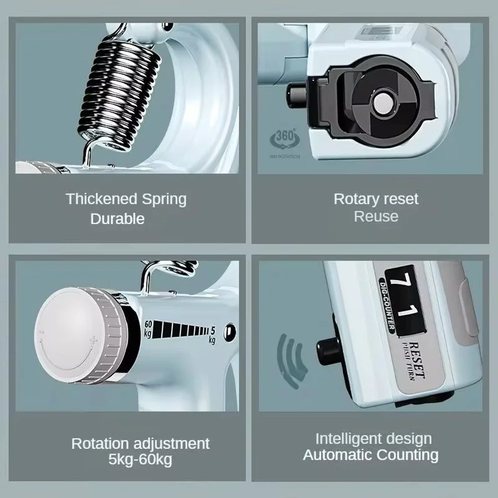 Adjustable Hand Gripper Strengthener Hand Grip Trainer With Counter Wrist Forearm And Hand Exerciser For Muscle Building