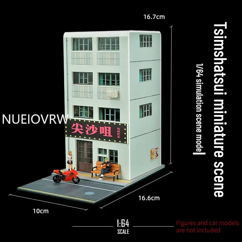 1:64 Maßstab Diorama Garage Modell Stadt Street View Gebäude Shop Restaurants Szene Display architekto nische Modell Sammlung Spielzeug Geschenk