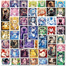 10/30/50PCS Tarot Magic Cat PVC Sticker Aesthetic Children's Decoration Scrapbooking Japan Stationery School Supplies for Kids