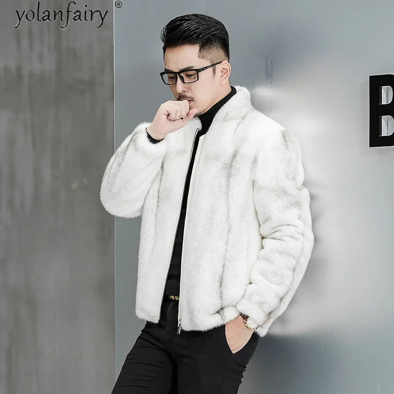 

Real Fur Coat Men Clothing Winter Natural Mink Fur Jacket Fashion Plus Size Luxury Bomber Jackets 2021 Chaquetas Hombre KJ6384