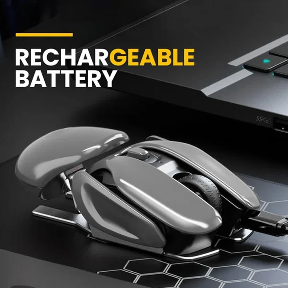 ماوس لاسلكي قابل لإعادة الشحن صامت انقر فوق ماوس الألعاب لأجهزة الكمبيوتر المحمول سطح المكتب GD