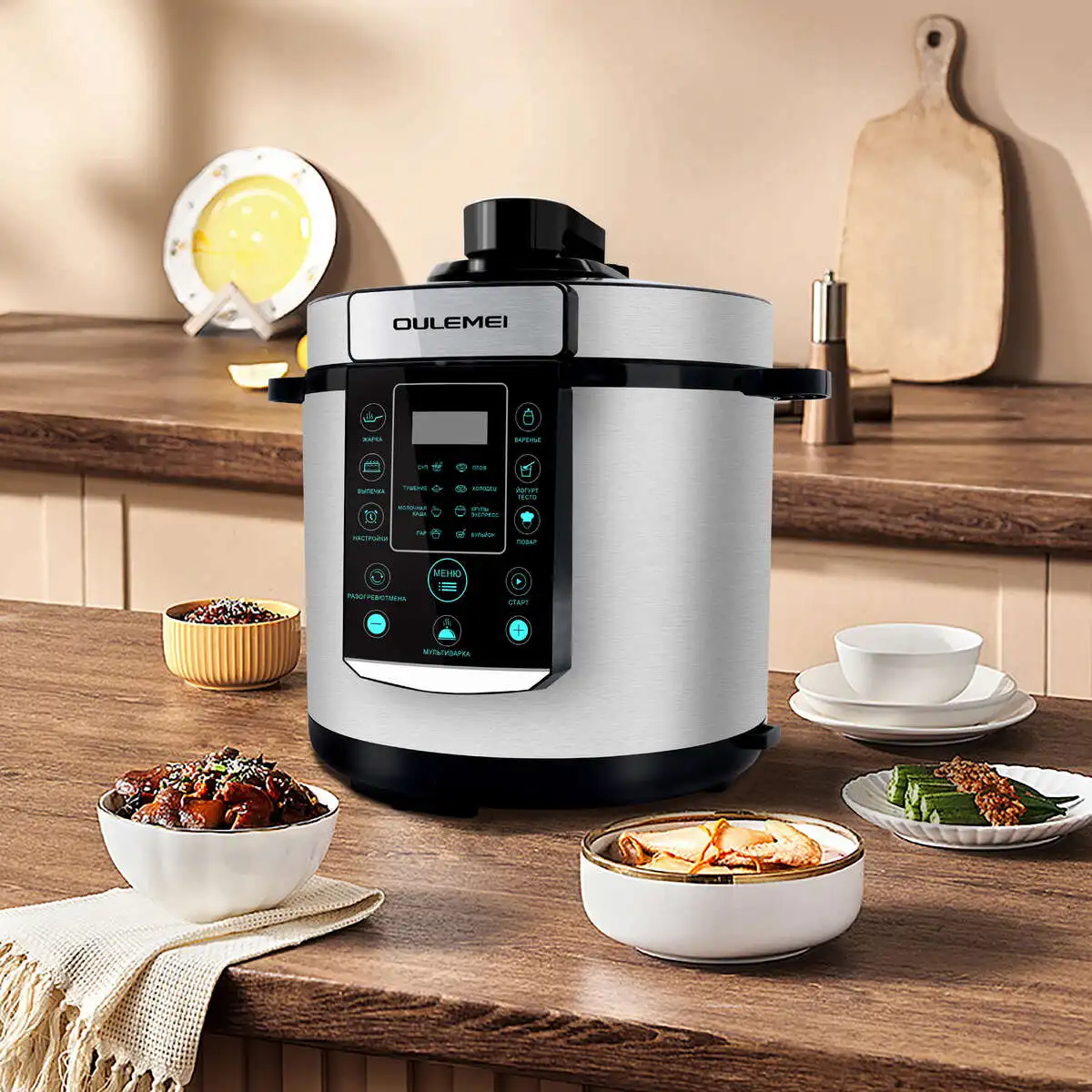 

Newest 6L Smart Programmable Digital Electric Pressure Cooker Multifunctional Household Rice Cooker Stainless Steel Aluminum