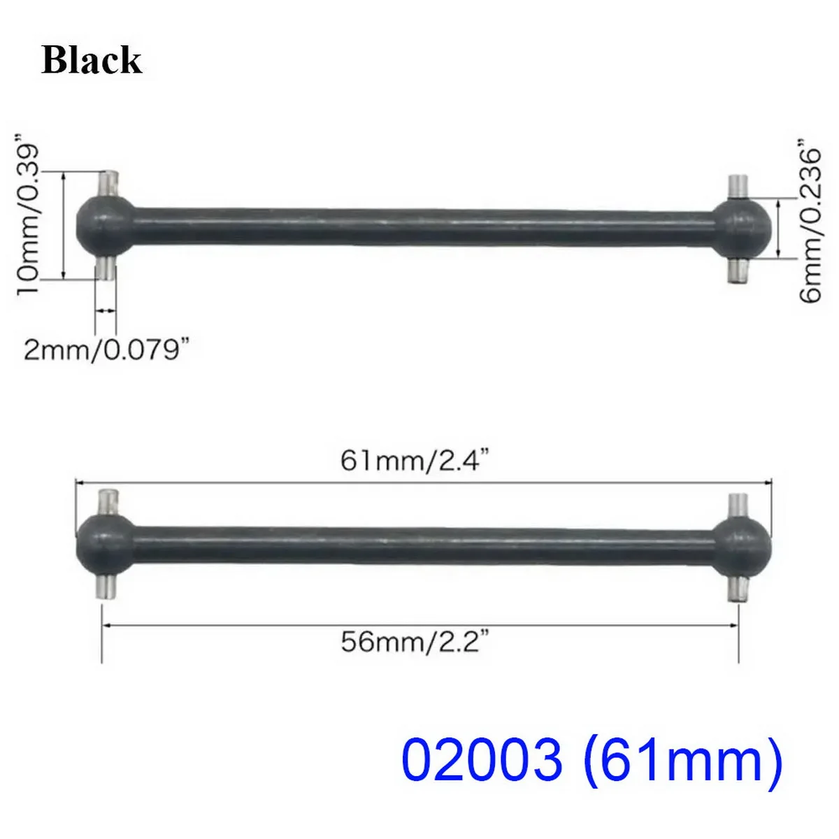 HSP Unlimited 2 Stück RC Auto Stahl Metall Antriebswelle Dogbone Länge 61 mm 63 mm 70 mm 77 mm 84 mm 87 mm 89,5 mm 100 mm