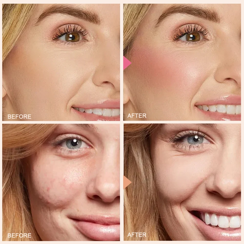 4 Farben Liquid Blush & Face Liquid Foundation Set vollflächige Concealer wasserdichtes Gesichts erröten für den täglichen Gebrauch von Frauen partys