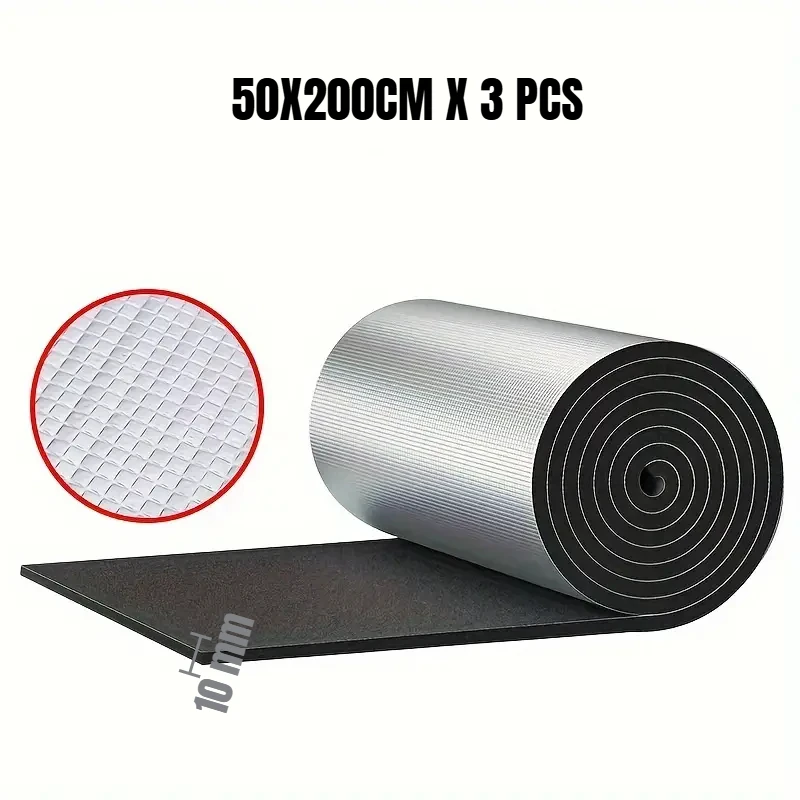 Brandwerende Warmte- en Geluidsisolatie Mat 200x50cm Akoestische Thermische Mat Geluiddichte Wandpanelen Geluidsisolatie voor Auto Deadening