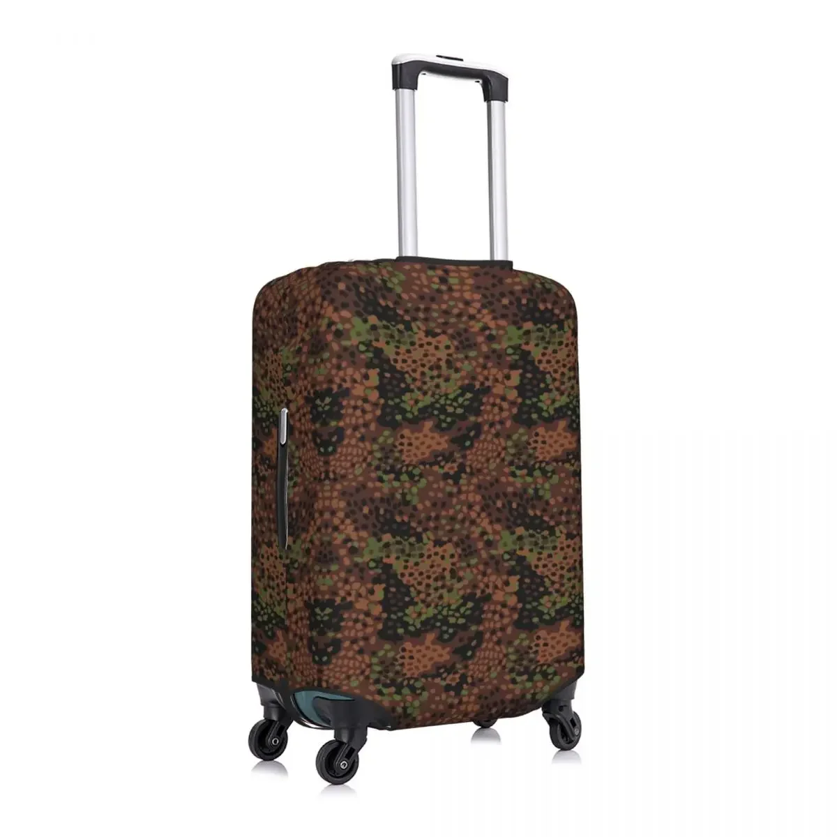 Erbsenmuster Pea Dot German Camo Travel Luggage Cover Elastic Military Army Camouflage Suitcase Cover Protector Fit 18-32 Inch