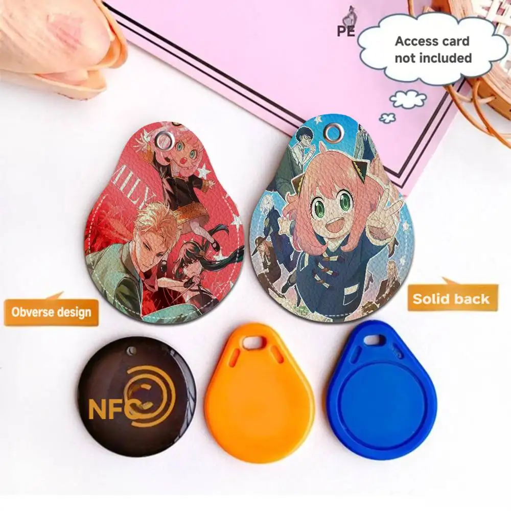 اليابانية مانغا S-Spy-X-Familyes حامل بطاقة الوصول واقية مصعد القرب بطاقة حالة الحيوانات الأليفة مكافحة فقدان جهاز تعقب