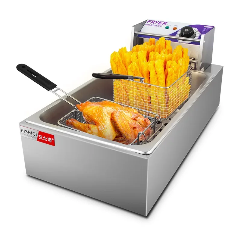 

Corn Dog Electric Deep Fryer Chip Chicken Hot Dog Cart with Grill and Deep Fryer Fast Food Restaurant Equipment Commercial