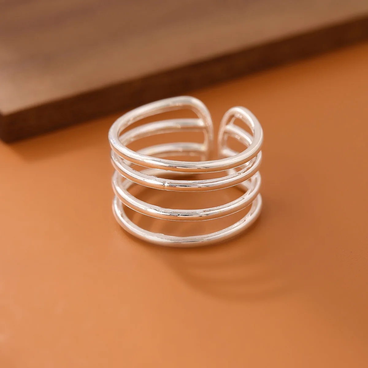 

New Creative Temperament Multi-layer 925 Sterling Silver Jewelry Line Type Popular Exquisite Women Gift Opening Rings R348