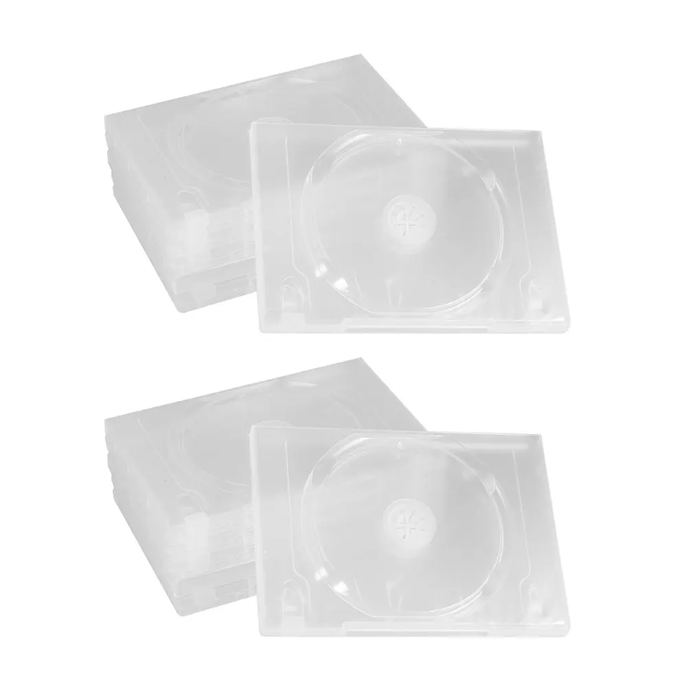 12Pcs Ultra-Thin Clear Cd Dvd Case Box Storage Organizer High-Durability Plastic for Music Movie Game Lovers Cd Dvd Storage